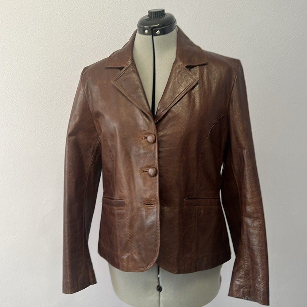 Beautiful vintage brown leather jacket